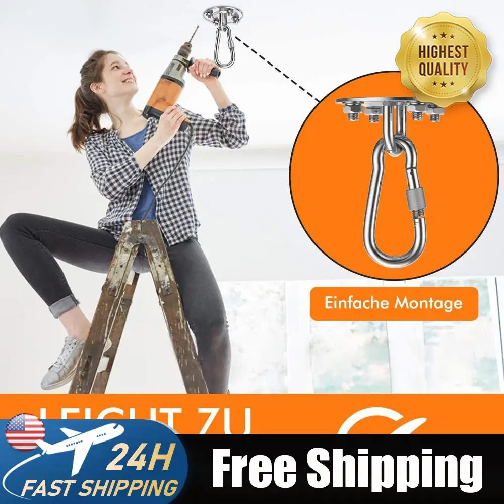 

Hammock Hanging Kit 360 Degree Rotate Swing Hooks Practical Porch Swing Hanger Mount for Swing Indoor Outdoor Tools