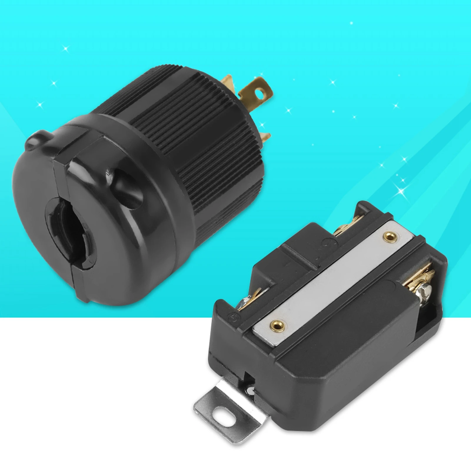 Lock Plug L6-30P Plug NEMA L6-30P L6-30R 30A 250V  Lock Electrical 3 Pin Plug Receptacle Connector Male & Female