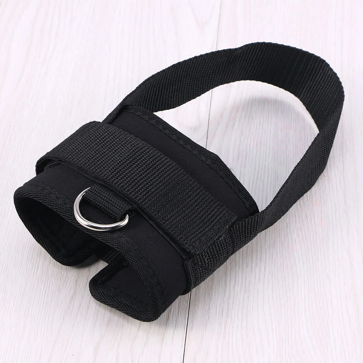 

2pcs Black Padded Ankle Cuffs 18.1X3.5X1.5Inch Adjustable For Leg Glute Exercises D-Ring Workout Straps Cable Machines Sbr