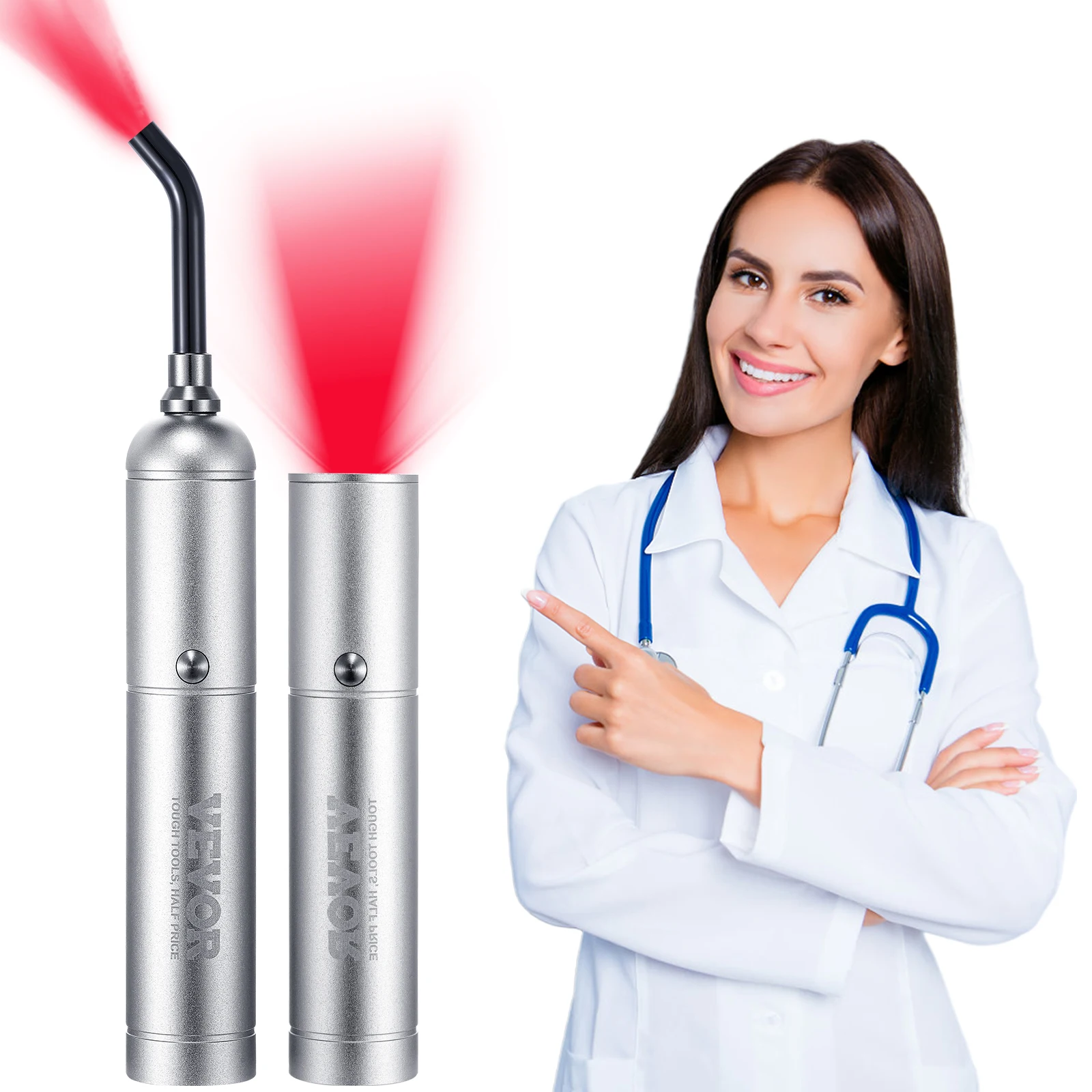 VEVOR Red Light Therapy Device with Tip Facial & Body Light Therapy Wand for Joint Mouth Nose Handheld Red Light Therapy Torch