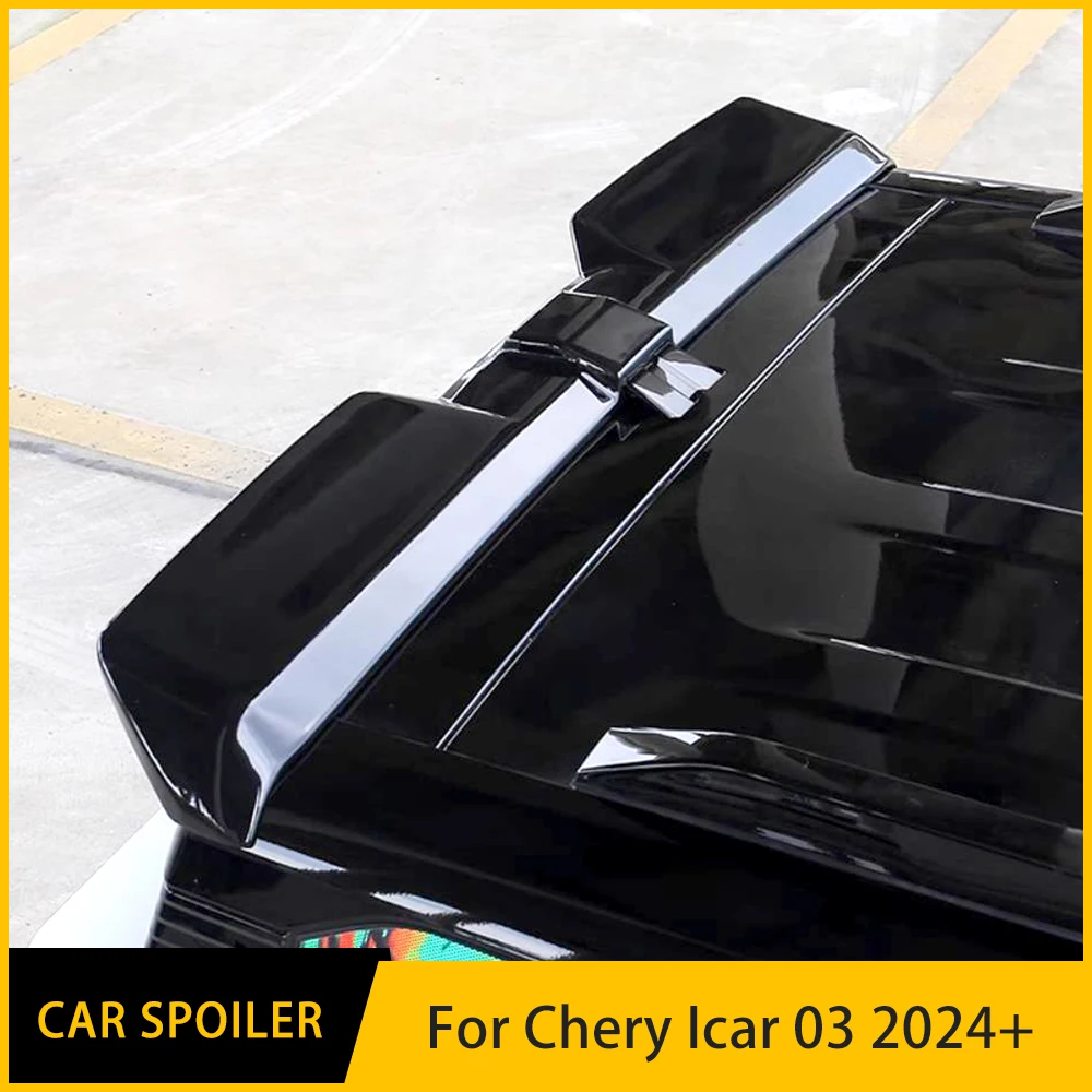 

For Chery Icar 03 Car Body Styling Rear Tail Spoiler 2024-2025 High Quality Black ABS Plastic Wing Rear Trunk Accessories