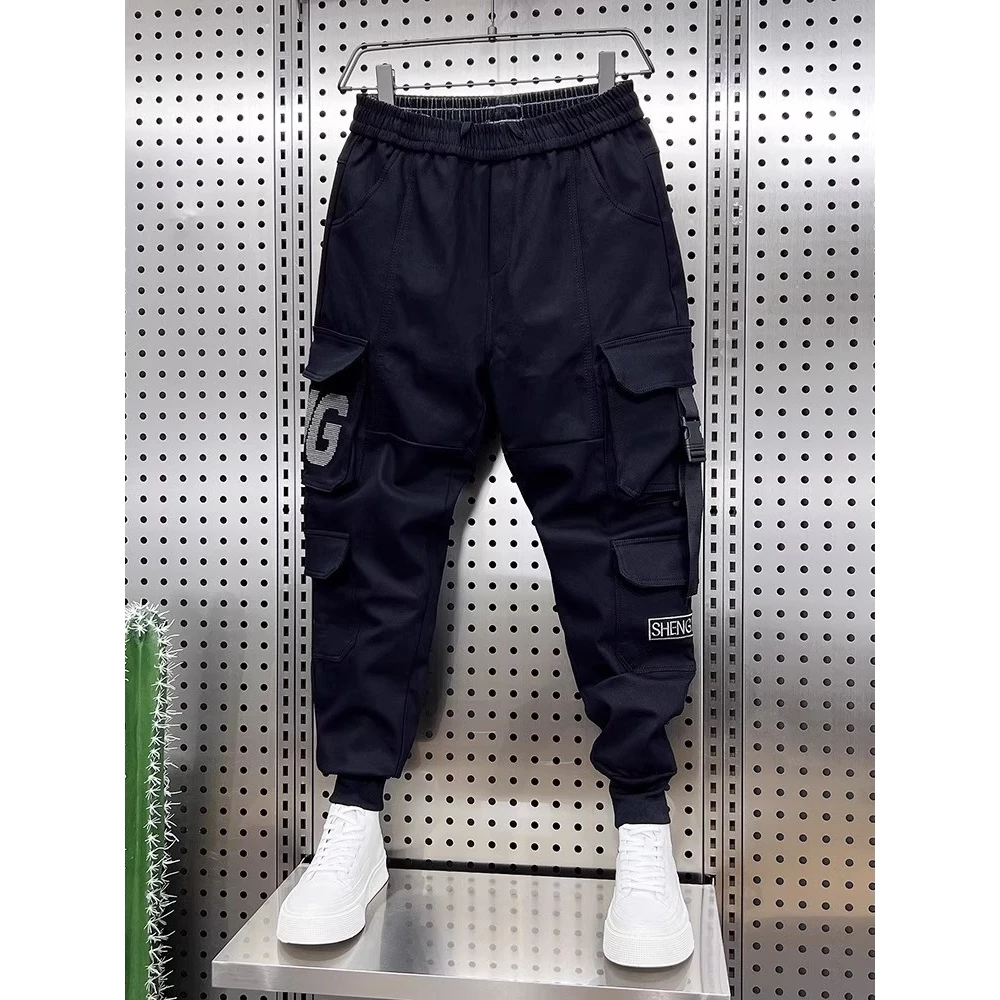 

Мужские повседневные брюки больших размеров, свободная посадка с множеством kets, рабочая одежда, широкие длинные брюки, уличные осенние брюки...