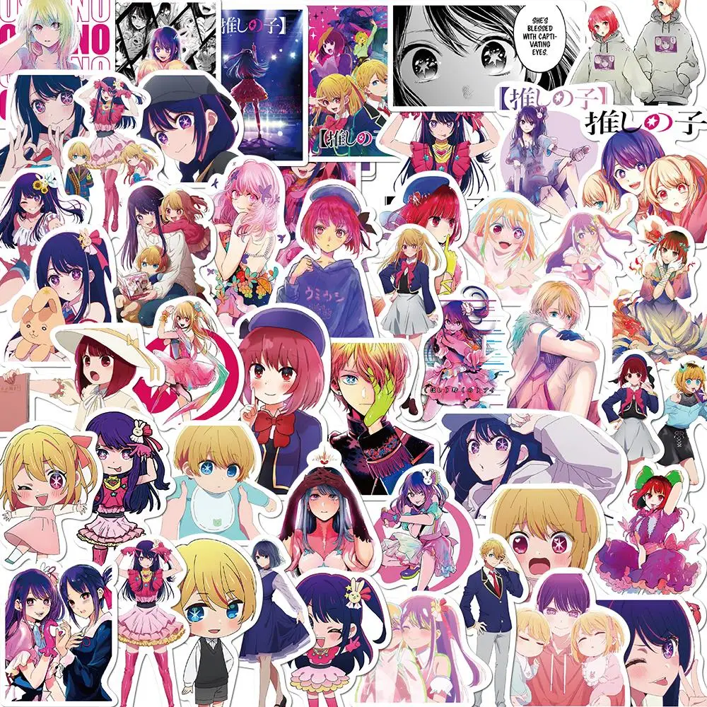 50PCS OSHI NO KO Anime Japan Girls Stickers Vintage For DIY Kids Notebook Luggage Motorcycle Laptop Refrigerator Decal Toys