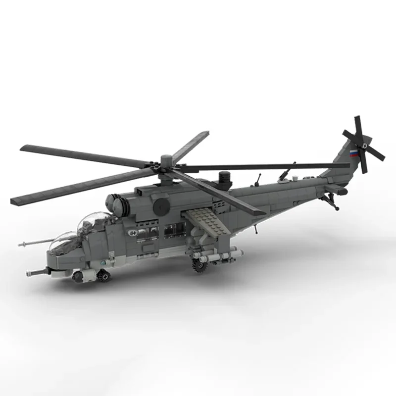 1079PCS MOC War Series Mil Mi-35 HIND | 1:35 Scale Warplane Model Building Blocks Stacking Bricks Creative Toys Kid Gift Diy