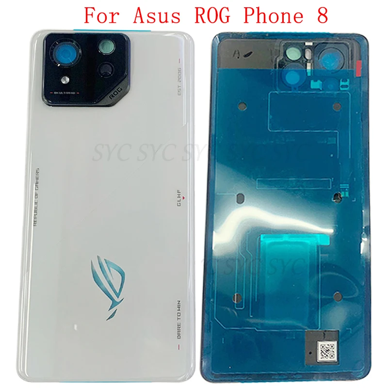 Back Cover Rear Door Case Housing For Asus ROG Phone 8 Battery Cover with Camera Lens Logo Repair Parts