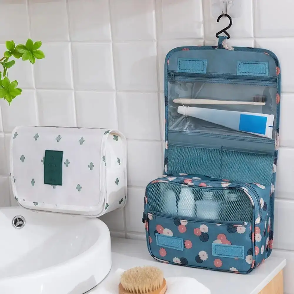 Hanging Travel Organizer Waterproof Makeup Bag, Large Capacity Toiletry Pouch Design,Portable Foldable Cosmetic Wash Storage Bag