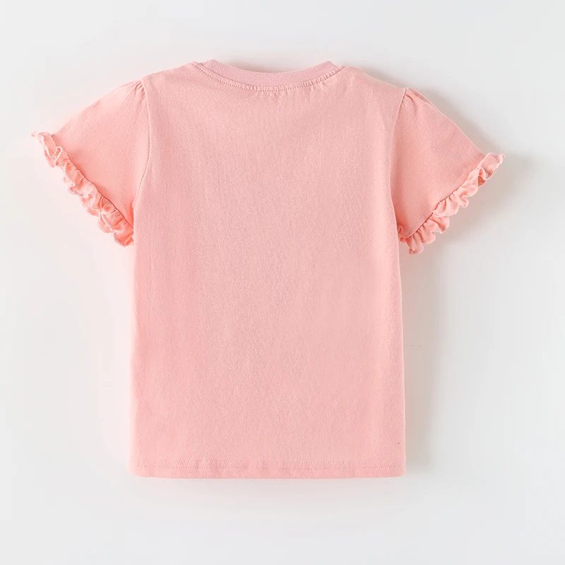 Little Maven Sommer-Neuheiten: Modische Baby-Mädchen-Tops, Kinderkleidung mit Seepferdchen- und Muschelmotiv, Baumwoll-T-Shirt für Kinder von 2-8 Jahren – Detail 3