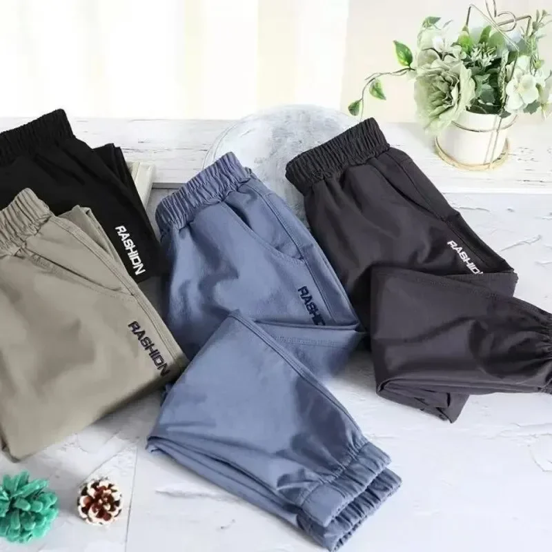 Spring Clothes Fashionable Kids Cargo Joggers Elastic Ankle Pants Casual Trousers Light Breathable Summer Trendy Outfit