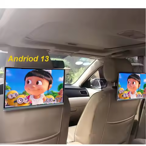 2026 Car Headrest Monitor 13.3" IPS Touch Tablet PC 4K Android 14 RAM 2G ROM 32GB With Game Remote Control HDMI IR AV FM USB APP