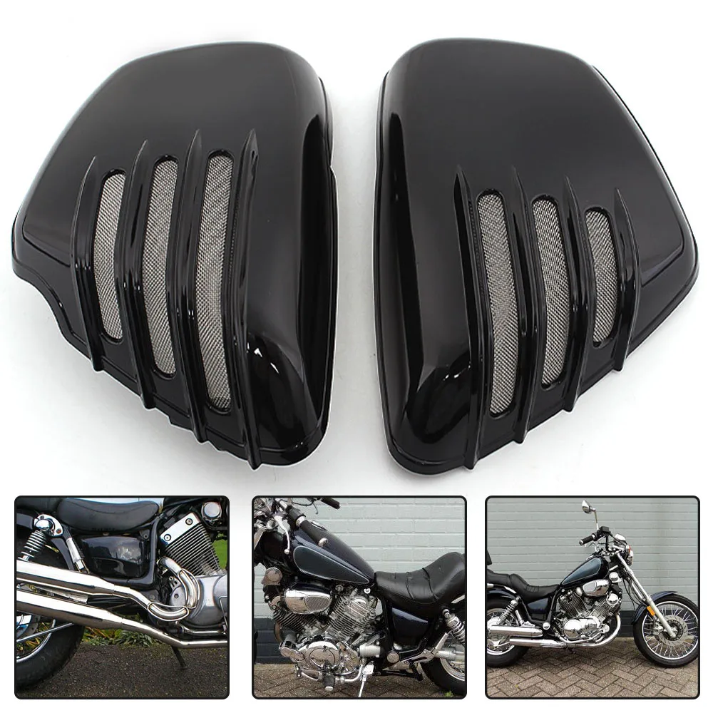 Motorcycle Accessories Black Fairing Side Cover Protector Battery Cover For Yamaha Virago XV700 XV750 XV1000 XV1100 1984-Up