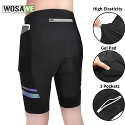 WOSAWE Cycling Shorts Men's Road Cycling Shorts Mountain Bike Breathable Cycling Pants with Pockets 5D Gel Pad MTB Racing Shorts