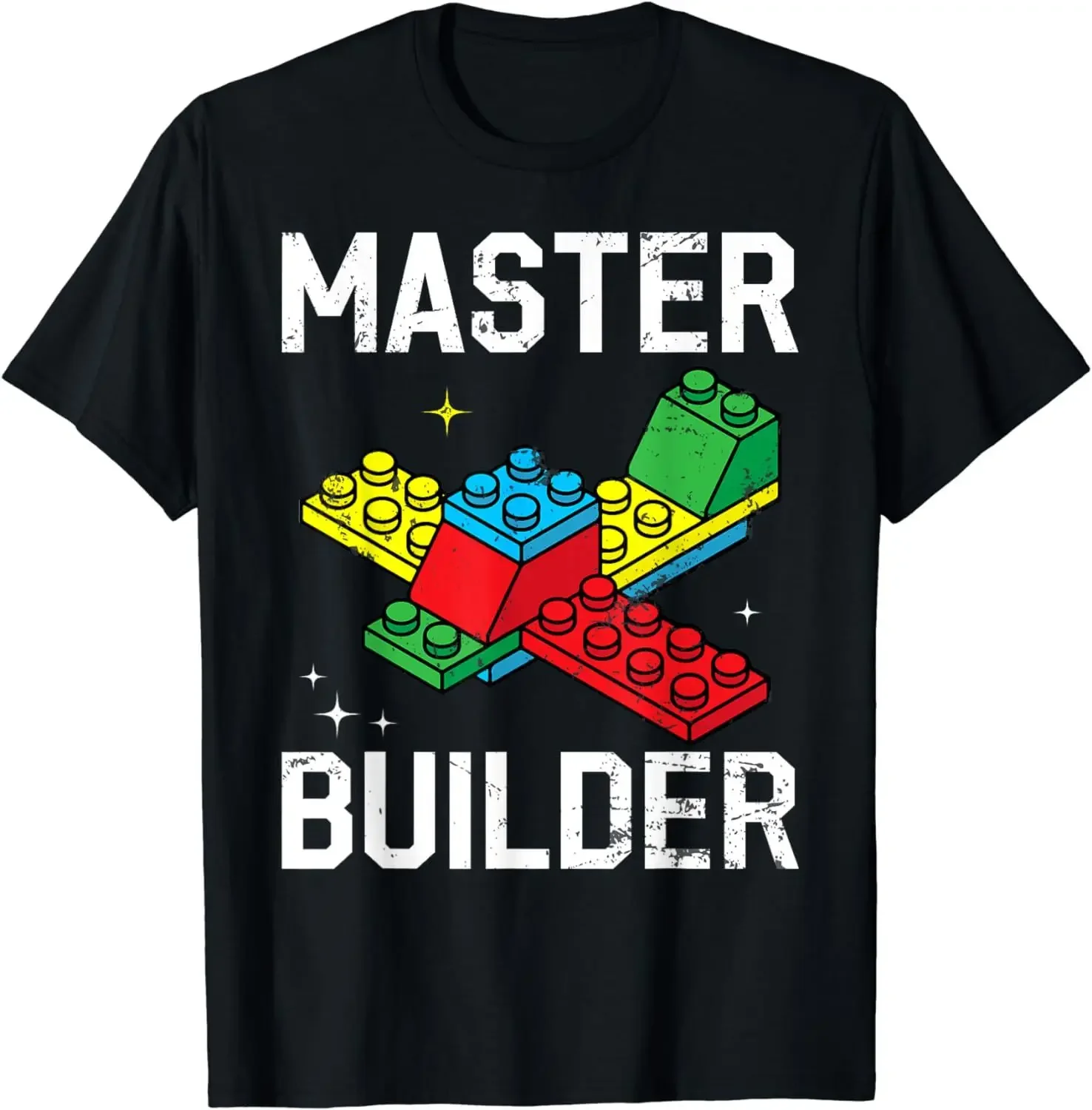 Funny Clothes Tops  Shirts for Women  Graphic T Shirts Master Builder Kids Building Blocks Brick Builder T-Shirt  harajuku