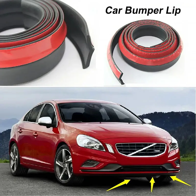 Car Front Deflector Lips Skirt For Volvo S60 S60L S70 S80 S90 S40 S40L V40 V50 Body Chassis Side Protection Spoiler Bumper Lip