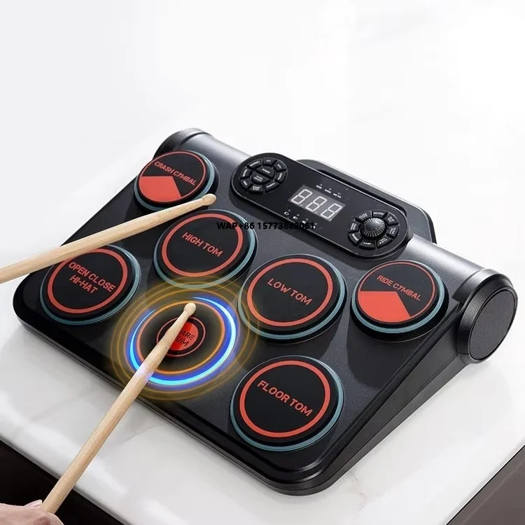Electric Drum Charging Desktop Drum Kit Percussion Pad Playing Mat for Mobile Phones As Accompaniment Intelligent Stage