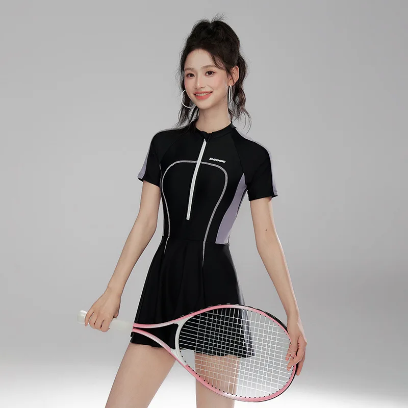 

Women One Piece Long/Short Sleeve WaterProof Paded Outdoor Beach Surfing SwimSuit Female Push Up Quick-Drying Bathing SwimWear