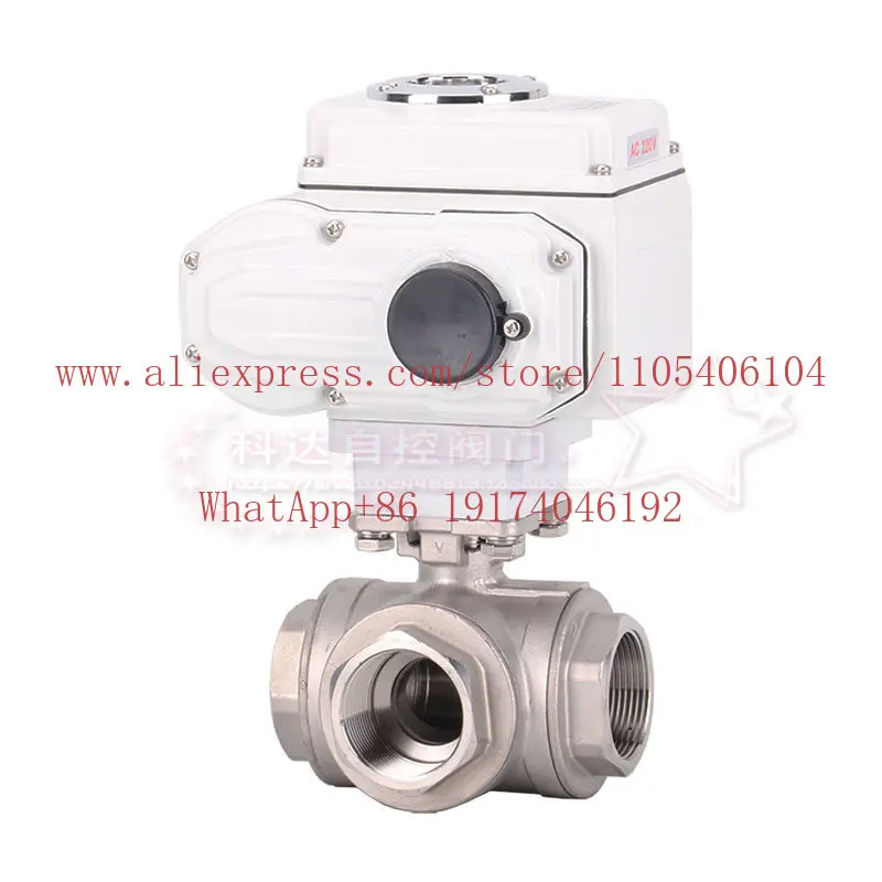 Q915F/Q914F-16P Stainless Steel Electric Thread/Port Three-way Ball Valve DN15 20 25 32 40 50