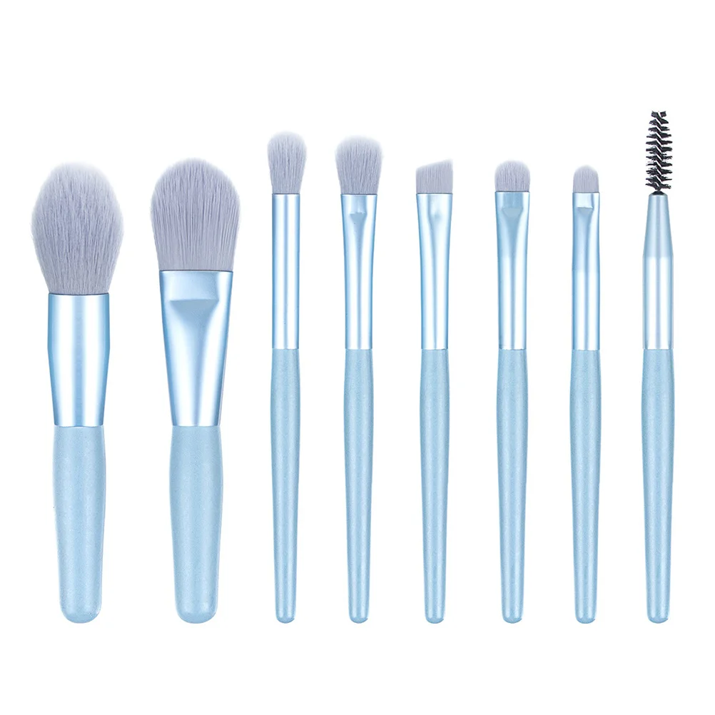 Set di pennelli per trucco professionale da 8 pezzi Setole morbide che non lasciano fuoriuscite Manico ergonomico in legno Perfetto per principianti ed esperti uguali