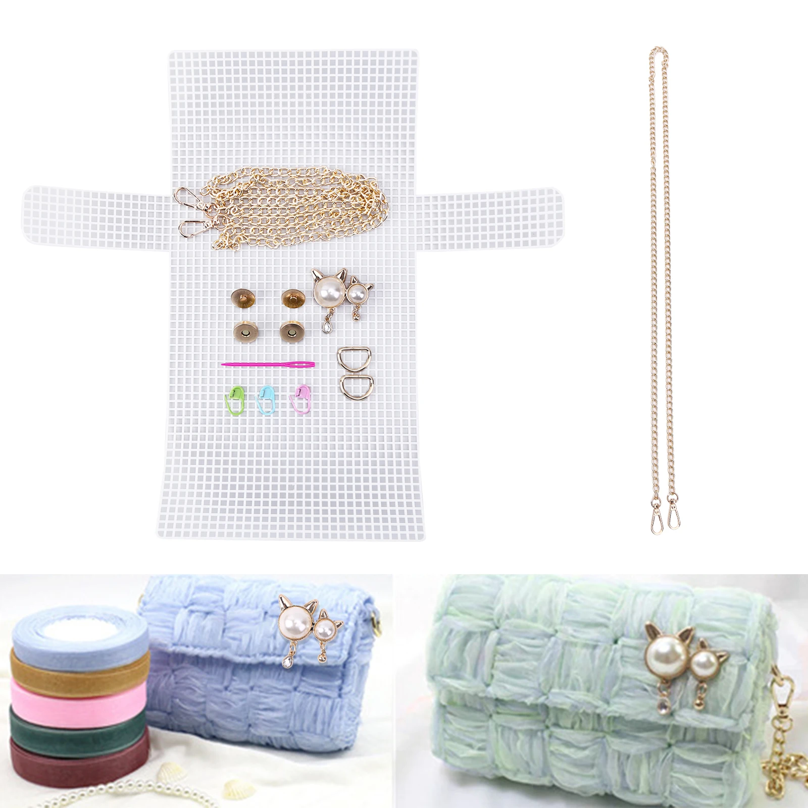 DIY Materials Kit Knitting Crochet Bags Kit Plastic Frame Sheet for DIY Crafts