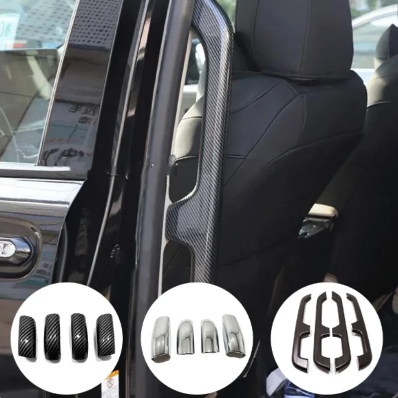 

For Toyota Sienna 2021 2022 2023 Car Inner Rear Door Armrest Trim Covers ABS Plastic Decoration Accessories Frame Stickers 4Pcs