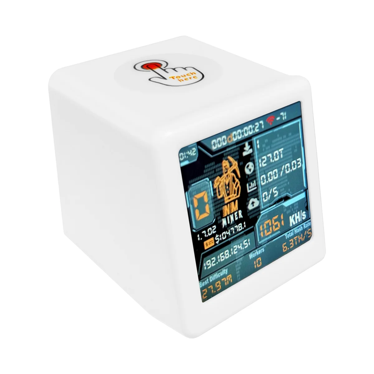 2025+NM TV NMMiner تلفزيون ذكي 1060KH/S Hashrate Nerdminer V2 ESP32 BTC منفرد اليانصيب مينر وهدية ذكية ساعة سطح المكتب المنزلية باللون الأبيض #2