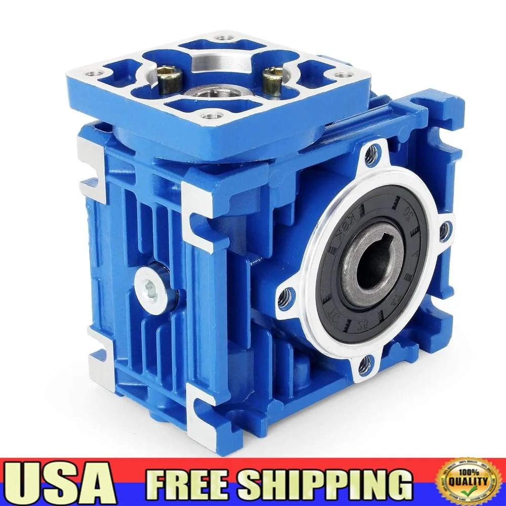 

NMRV030 Worm Gearbox 40:1 Speed Reducer 14mm Output Shaft Nema23 Servo Motor Compatible Low Noise