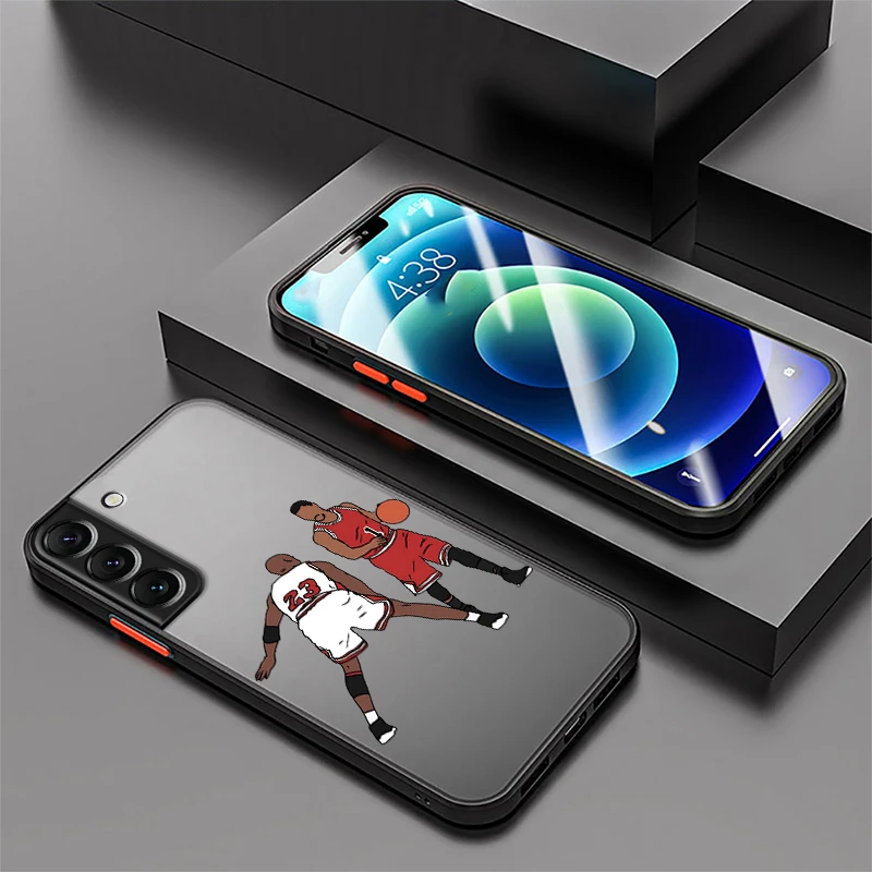 Anime Basketball Sports Phone Case for Samsung Galaxy S25 S23 S24 Ultra S22 S21 S20 S10 Plus S23 FE S22 Plus Black Matte case