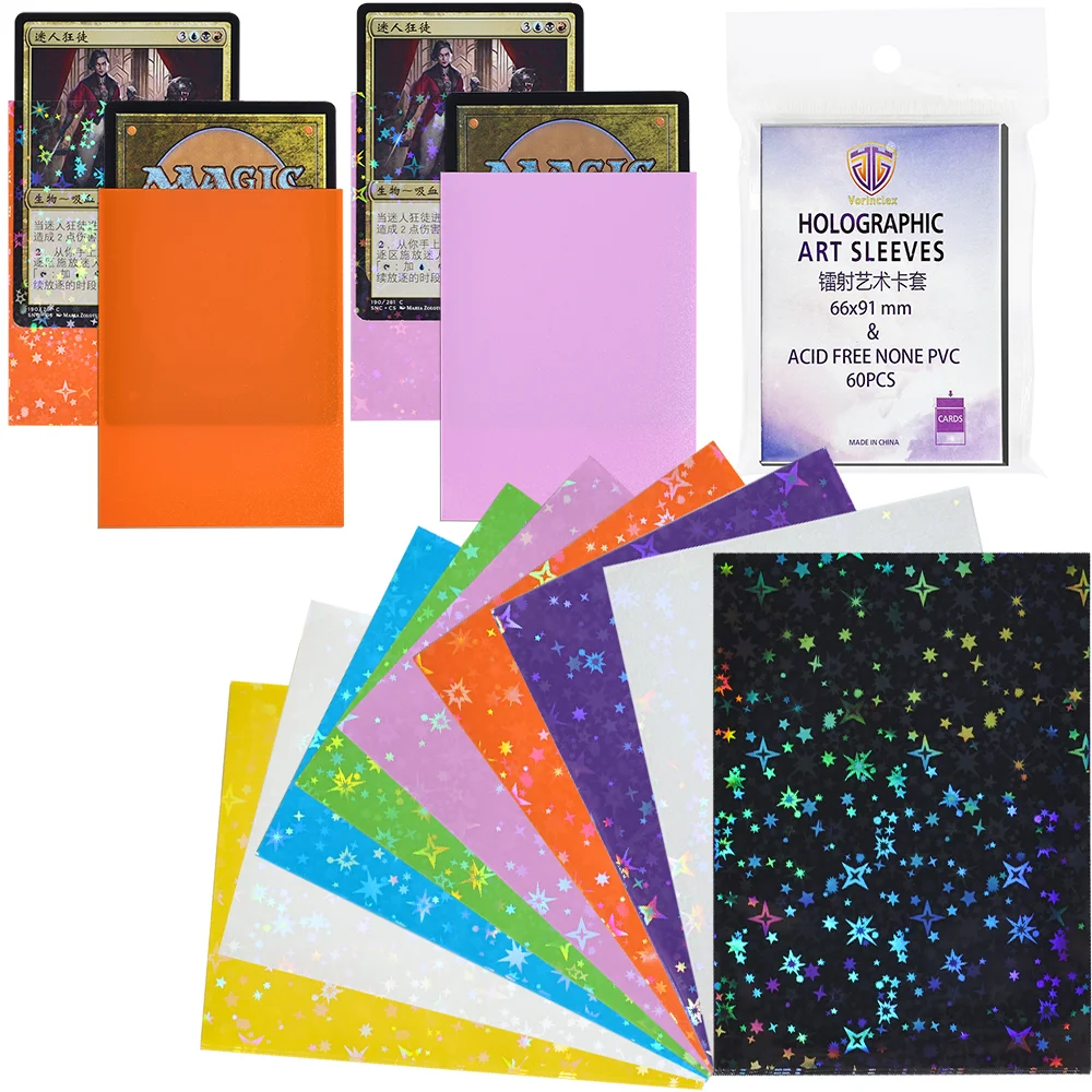 60PCS Holographic Star Cards Sleeves Standard Size 66x91mm for TCG/MTG Game Cards Idol Photo Sport Cards Protect your Cards - AliExpress 26 60PCS Holographic Star Cards Sleeves Standard Size 66x91mm for TCG/MTG Game Cards Idol Photo Sport Cards Protect your Cards - AliExpress 26