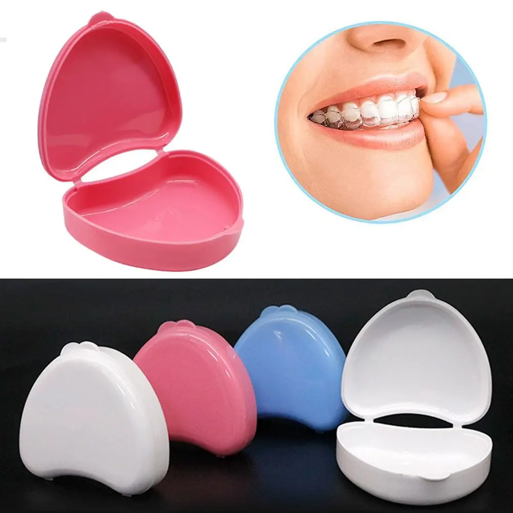 Dental Denture Box ​ Plastic Retainer Case Portable Multiple Colors Denture Tray Box False Denture Boxes Old People