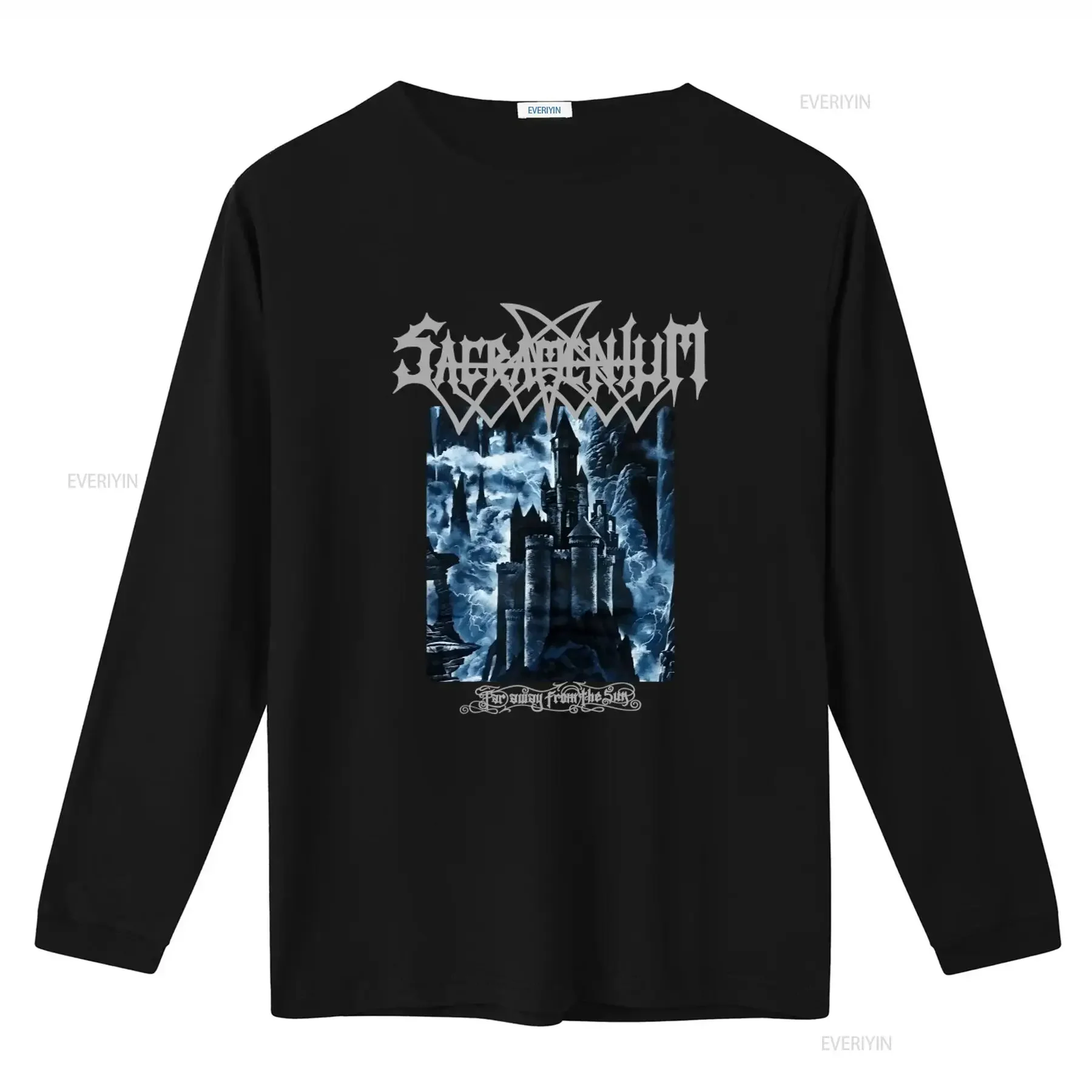 Sacramentum Far Away From The Sun Gothic Castle Print T Shirt Perfect for Metal Fans vintage Washed Unisex Slightly Casual
