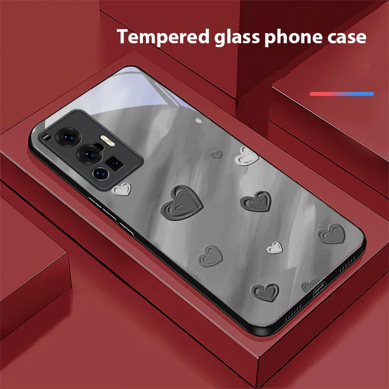 Minimalist and hazy art For vivo X90 Pro+ X100 X70 X80 X200 Pro mini V29 V23 V30 V25 V40 SE V21 V25E V23e Black Glass Phone Case view 5