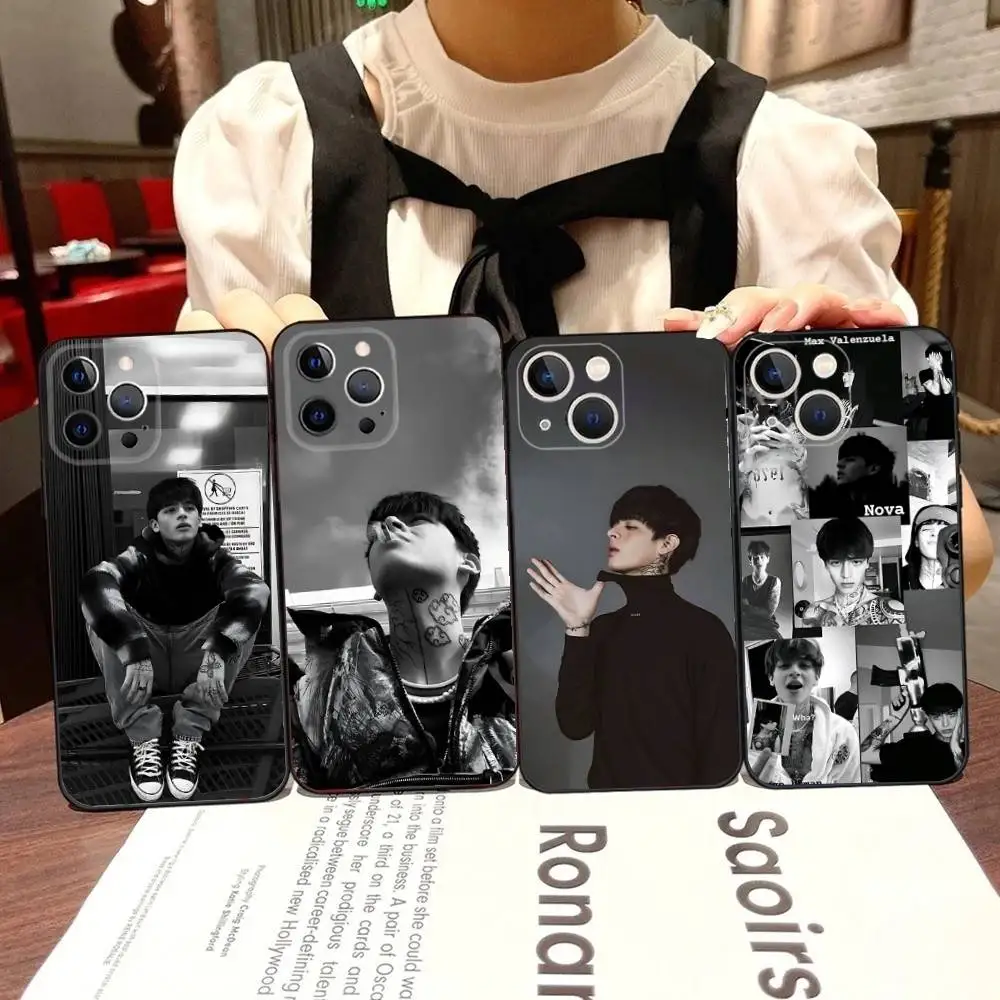 

Singer Max Valenzuela Phone Case For iPhone 16,15,14,13,12,11,Pro,X,XS,Max,XR,Plus,Mini Black Soft Silicone Case