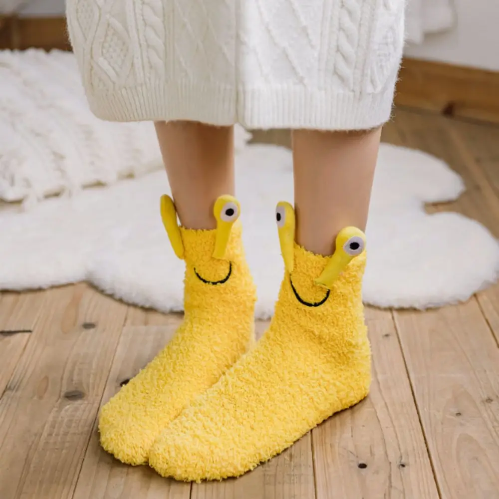 

Funny 3D Eyes Funny Tube Socks Cartoon Thicken Warm Winter Floor Socks Women Hosiery Mid-Calf Coral Fleece Socks Gifts