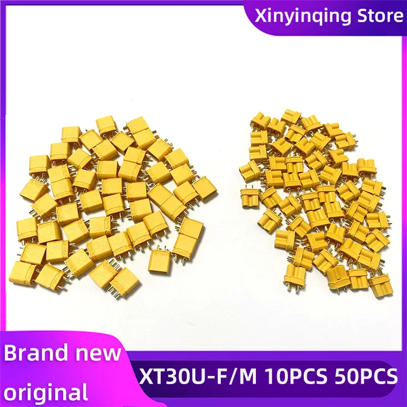 10/50Pair XT30U Plug Male&Female Bullet Connector Gold Plated Banana Plug for Battery Plug RC Drone Accessories For AMASS