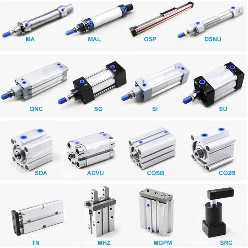 Cilindro de aire neumático con resorte eléctrico de carrera microvariable serie SC 10,16,20,25,32mm