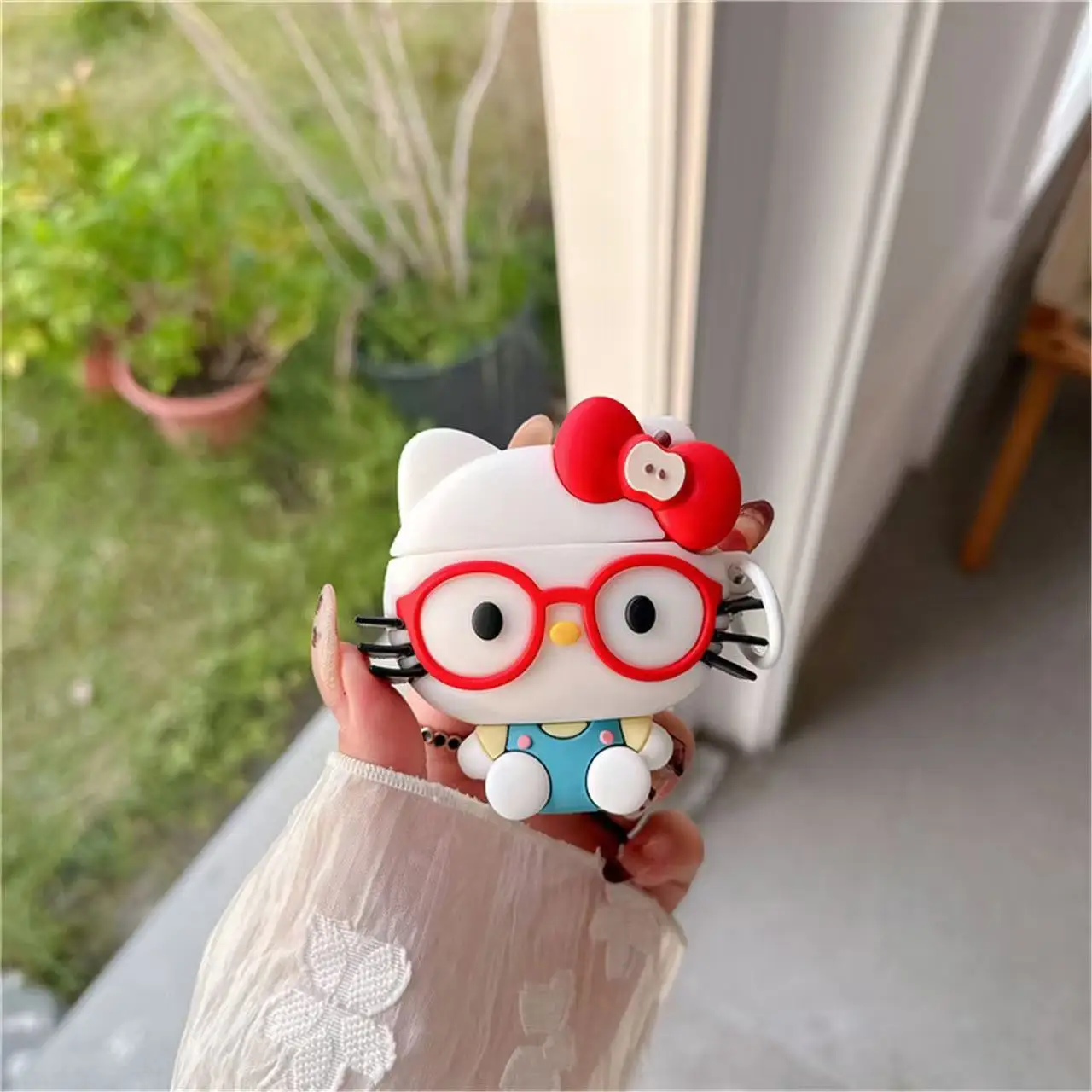

Cartoon Glasses Hello Kitty Headphone Cover Case for AirPods 1 2 3 4 Pro2 Pro3 Wireless Bluetooth Headset Protective Cover