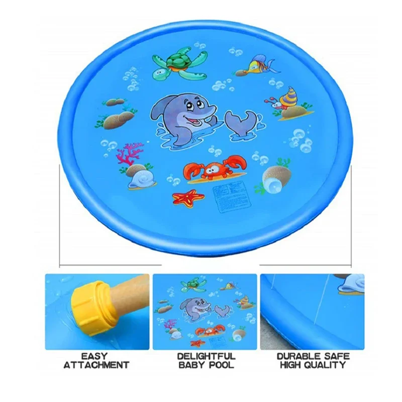 Summer Lawn Beach Spray Mat for Children Water Games Play Pad Sprinkler Kids Outdoor Fountain Splash Pad Toy Fun Pool Sprinkler