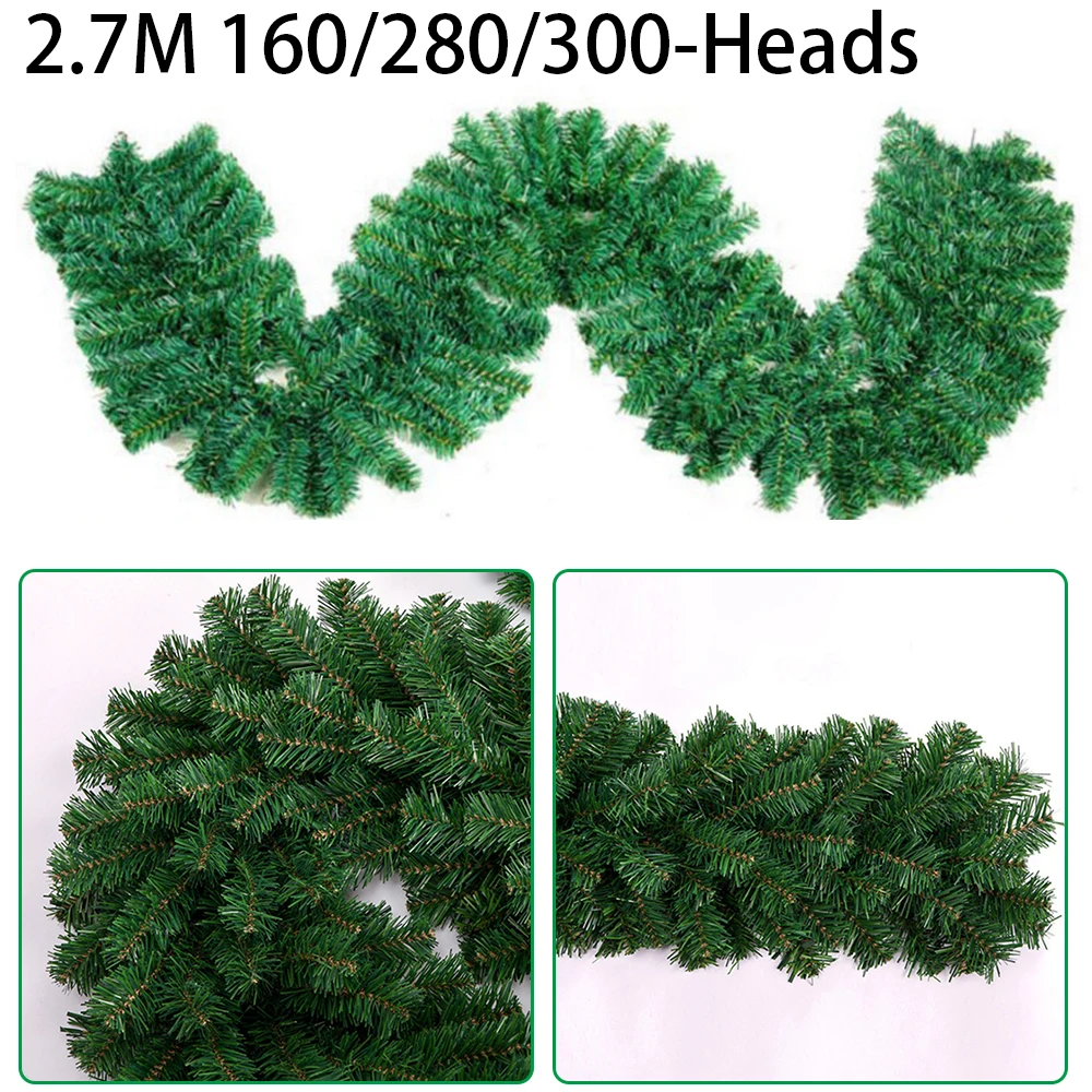 

1 Pc 2.7m Artificial Fir Wreath Christmas Artificial Green Garland Wreath Xmas Home Party Christmas Decoration Pine Tree Rattan