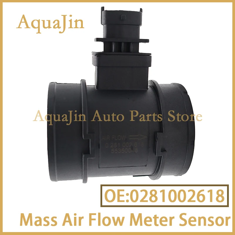 0281002618   Sensor medidor de flujo de aire masivo MAF para Saab 9-3 9-5 Suzuki Lancia Alfa Romeo Chevrolet Fiat Vauxhall Opel Astra 55350048