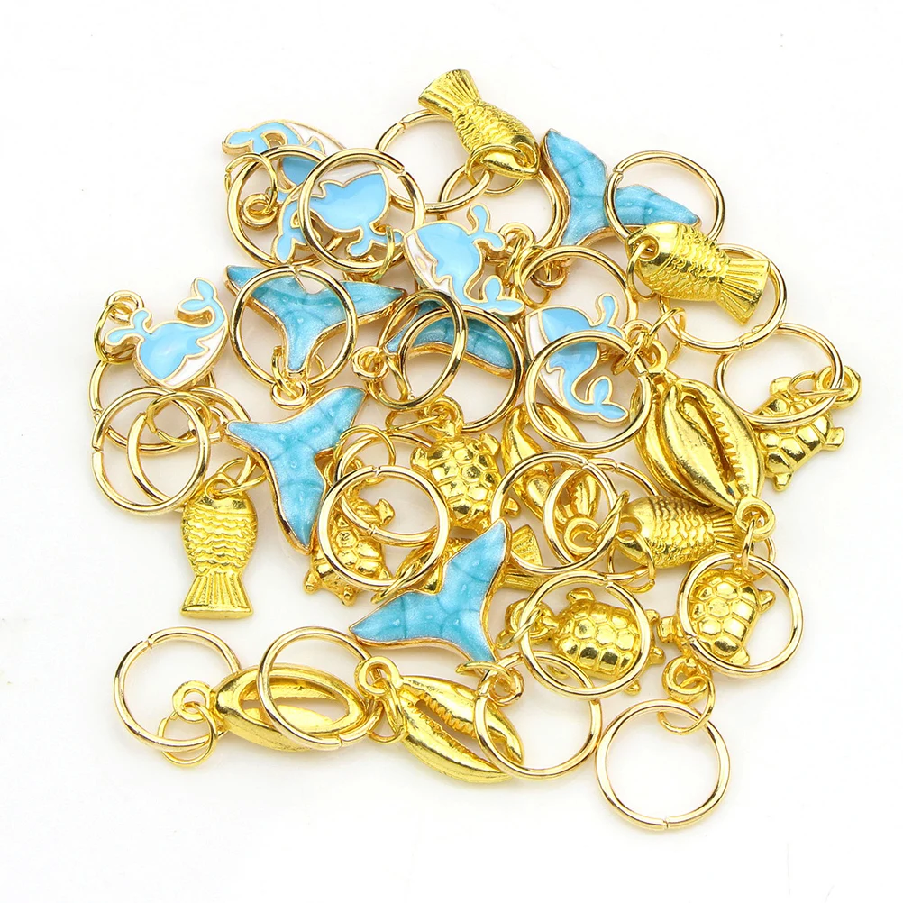 

50 Pcs Dolphin Hairpin Round Buckle Alloy Pendant Accessories Craft Marine Animal Design