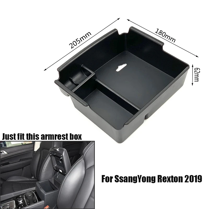 For SsangYong Rexton 2019 2020 Car Armrest Box Center Console Organizer Tray Storage Box Car Phone Holder interior Accessories