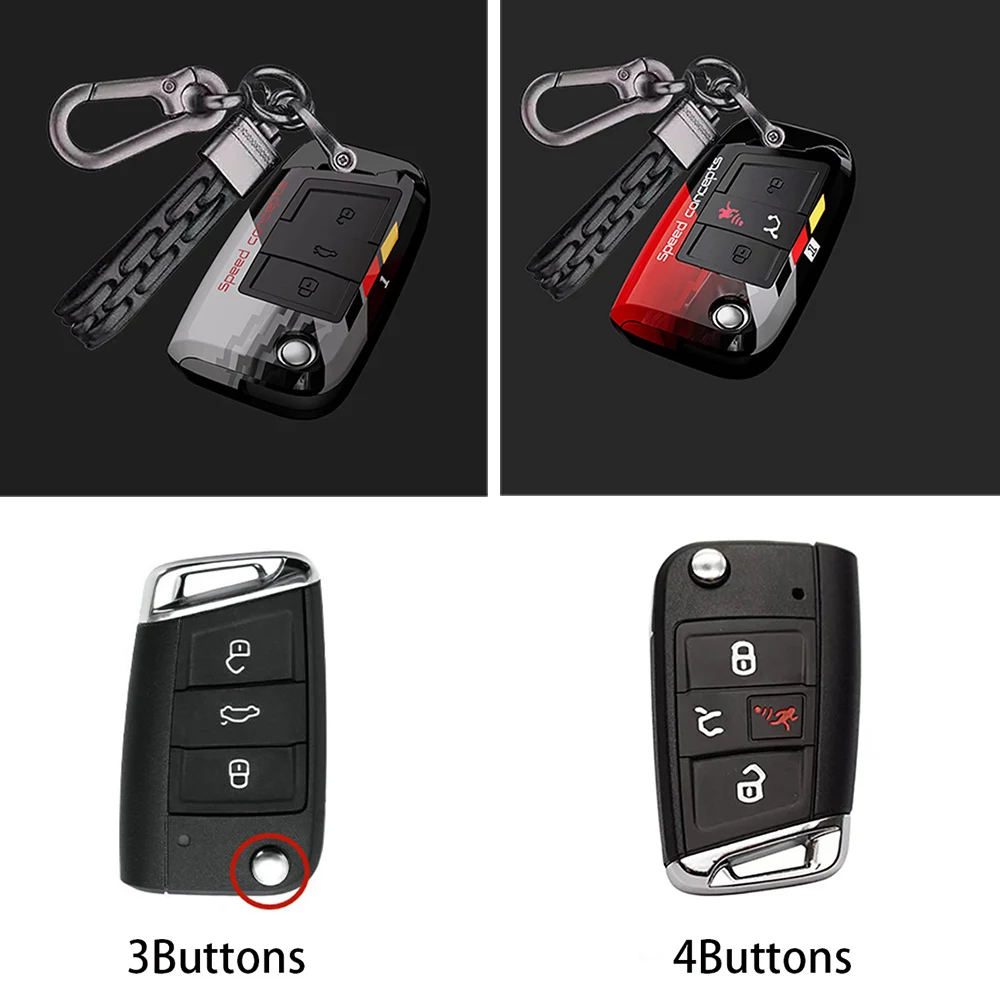 ABS Car Key Case Cover Shell Fob For Volkswagen VW Golf 7 ALLTRACK MK7 2016 2017 For Skoda Octavia A7 SEAT Remote 3 4 Buttons