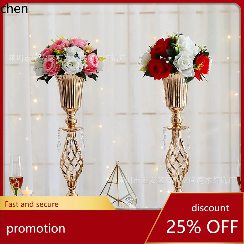 H1new arrival wedding candlestick cable stitch flower arrangement table  main  decoration electroplated home accessories  holder