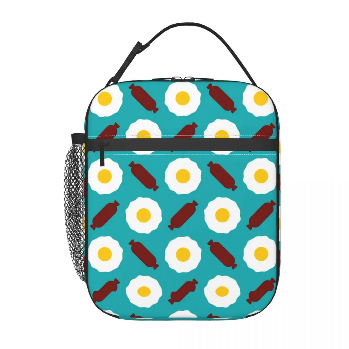 Custom Sausage Slices Eggs Lunch Bag Men Women Thermal Cooler Insulated Lunch Box for Kids School Children