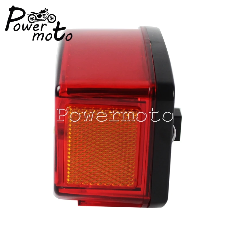 12V Red LED Motorcycle Rear License Plate Light Tail Brake Stop Lamp Reflector Indicators Lamps For Carpathians 50cc Minsk 125cc