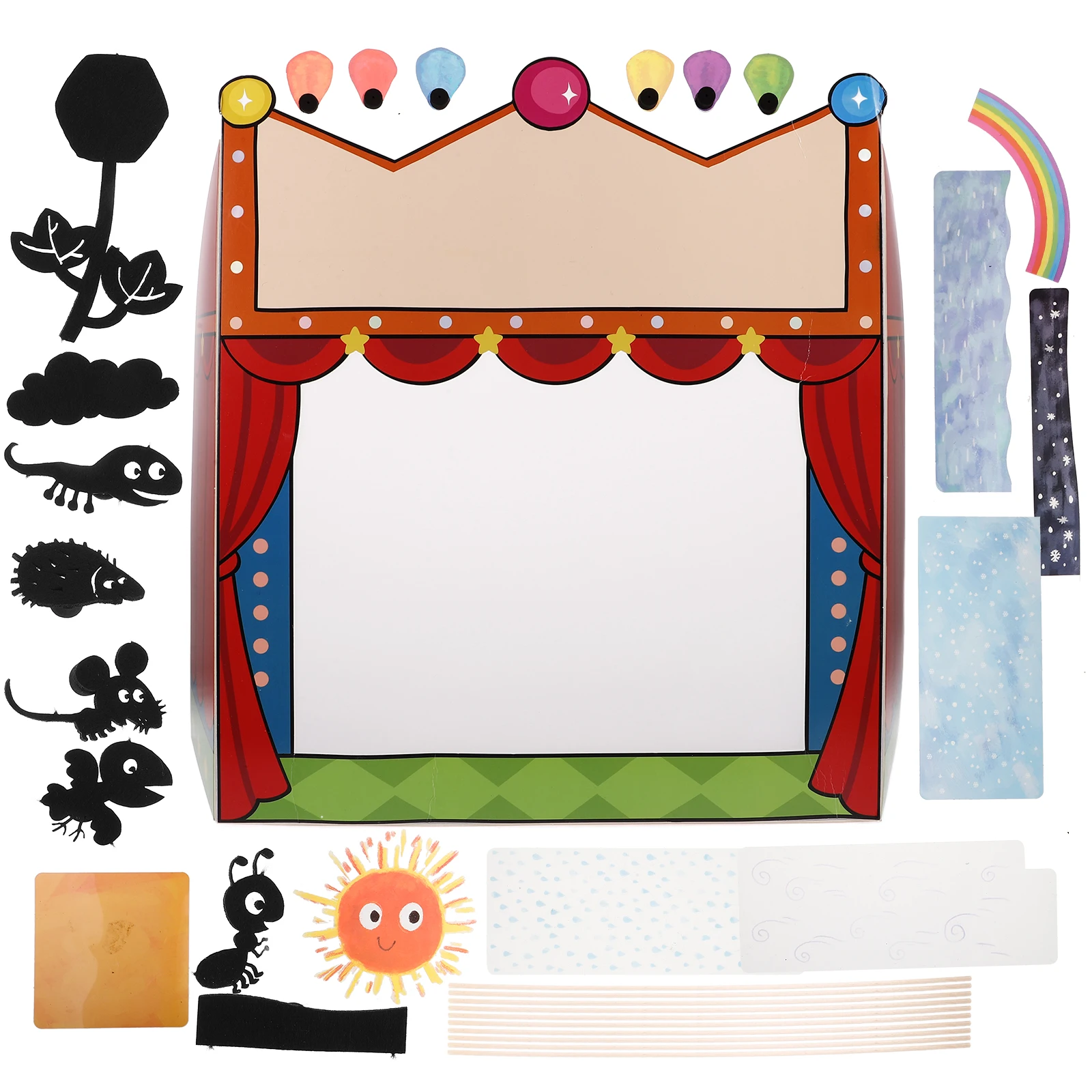 어린이를 위한 1세트 그림자극장, DIY 제작 키트, 창의적인 공예 활동 세트, 무대, 교실 공연