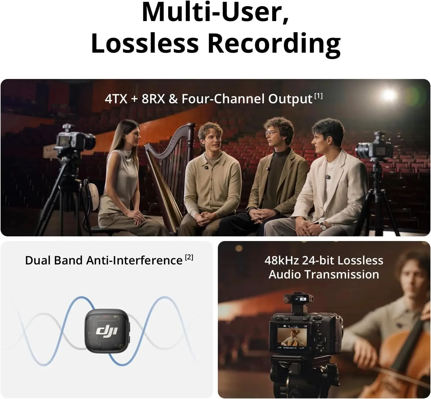 DJI Mic 3 Micrófono Lavalier inalámbrico ultraligero Tiempo y velocidad extendidos Carga m Transmisión Cancelación de ruido Transmisión Vlog 4