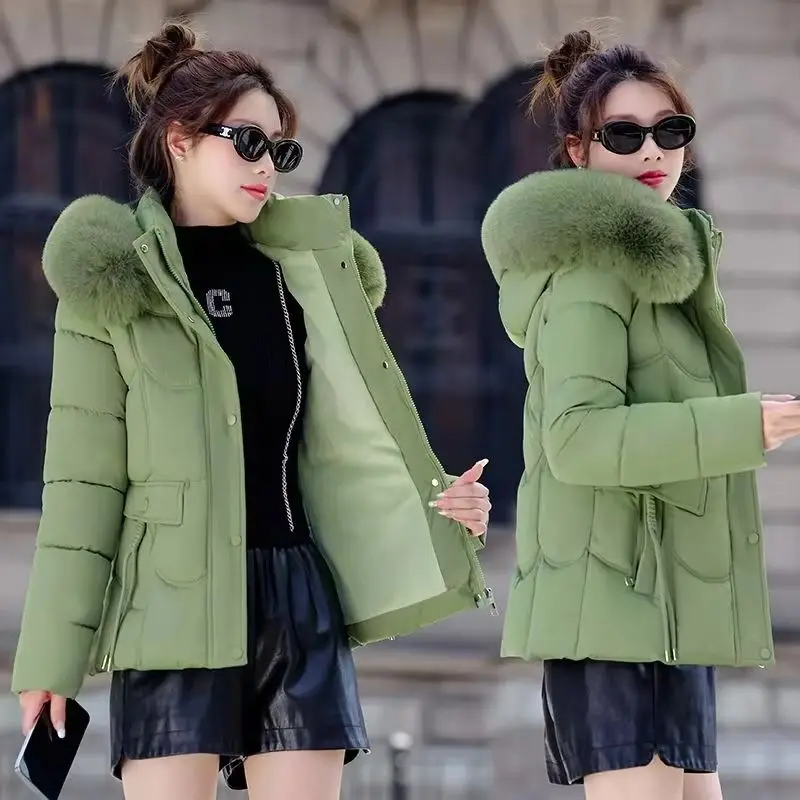 

Winter Jacket New Women Parkas Clothes Coat Big Fur Collar Hooded Jacket Thick Warm Snow Wear Parka Female Outerwear Overcoat