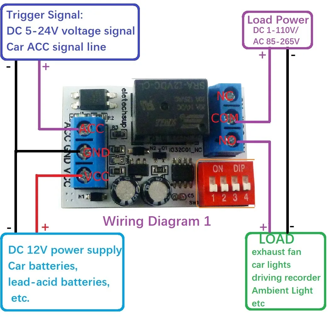 1 Channel Car Delay Power-off Switch Module DC 12V Car Timing Relay for LED Storage Battery New Energy Vehicles Car Tuning