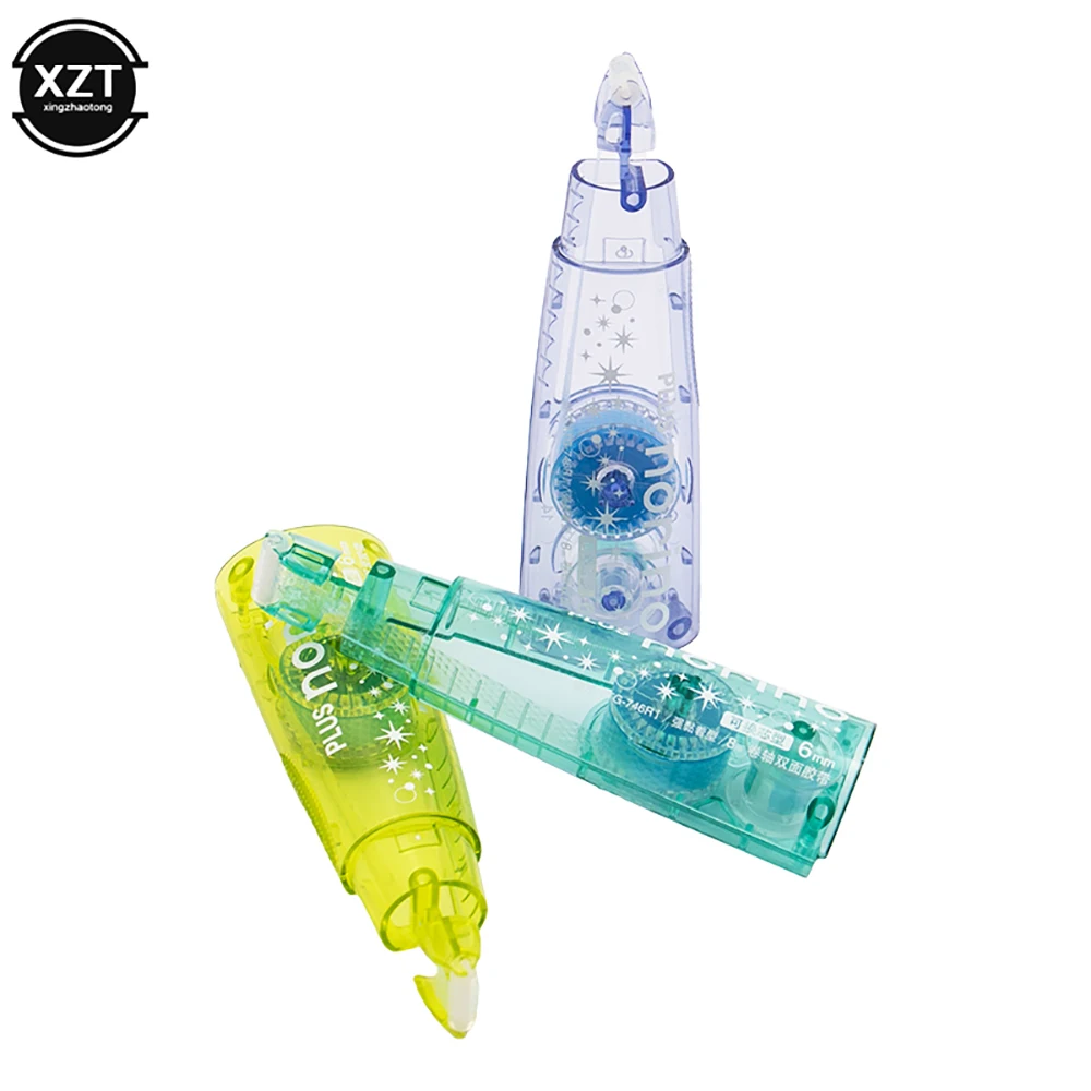 

Portable Plastic Double-sided Tape Double Sided Adhesive Scrapbook Decoration Stationery School Office Supplies