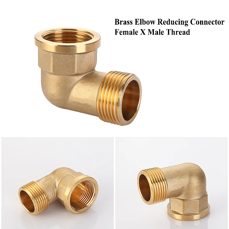 

Brass Elbow Reducing Connector 1/2" 3/4" Female X Male Thread 90° Pipe Coupler Aquarium Filter Fitting Drip Watering Adapter